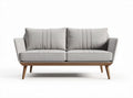 Beige fabric two-seater sofa with minimalist design dimensions 150 x 80 x 70cm