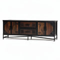 Industrial wooden storage chest with metal accents 120 x 60 x 50cm