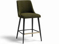 Leather bar stool with metal frame in brown color 45 x 45 x 100cm
