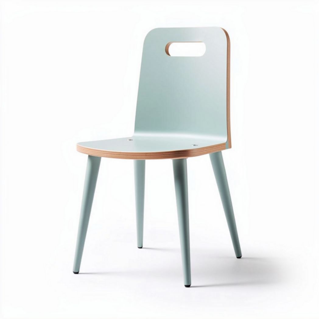 Wooden dining chair with a minimalist design in light blue 45 x 40 x 80cm