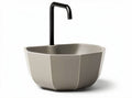 Plastic basin with black faucet for kitchen or bathroom 30 x 30 x 20cm
