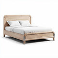 Wooden bed frame with metal accents suitable for modern bedrooms 200 x 160 x 90cm